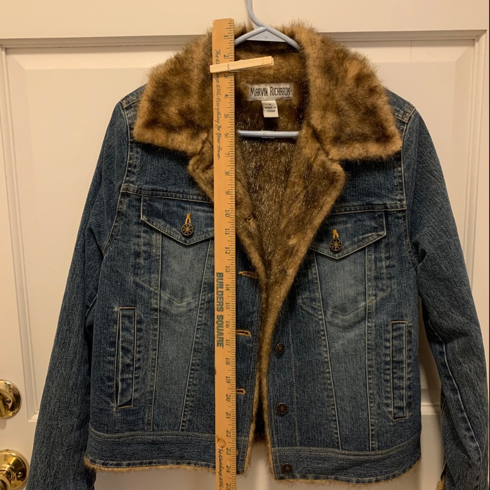 Marvin Richards Faux Fur Denim Jacket - Picture 9 of 12